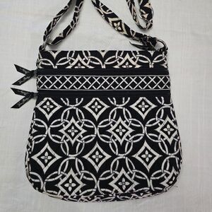 Vera Bradley Black and Cream Quilted Crossbody Bag